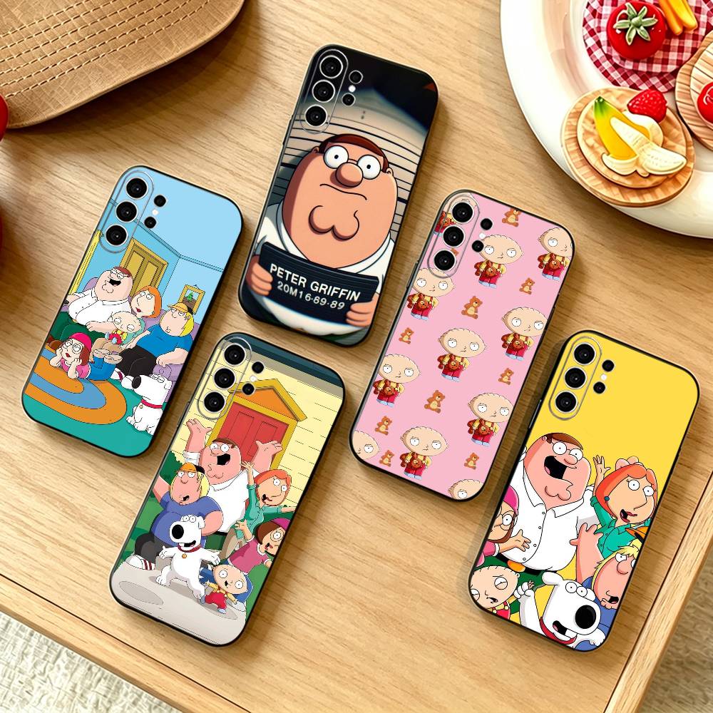 Street Fashion Official - F-Family Funny Guy เคสโทรศัพท์สำหรับซัมซุง S25,S24,S21,S22,S23,S30,Ultra,S20,Plus,Fe,Note,10,9,5G ฝาครอบสีดำ