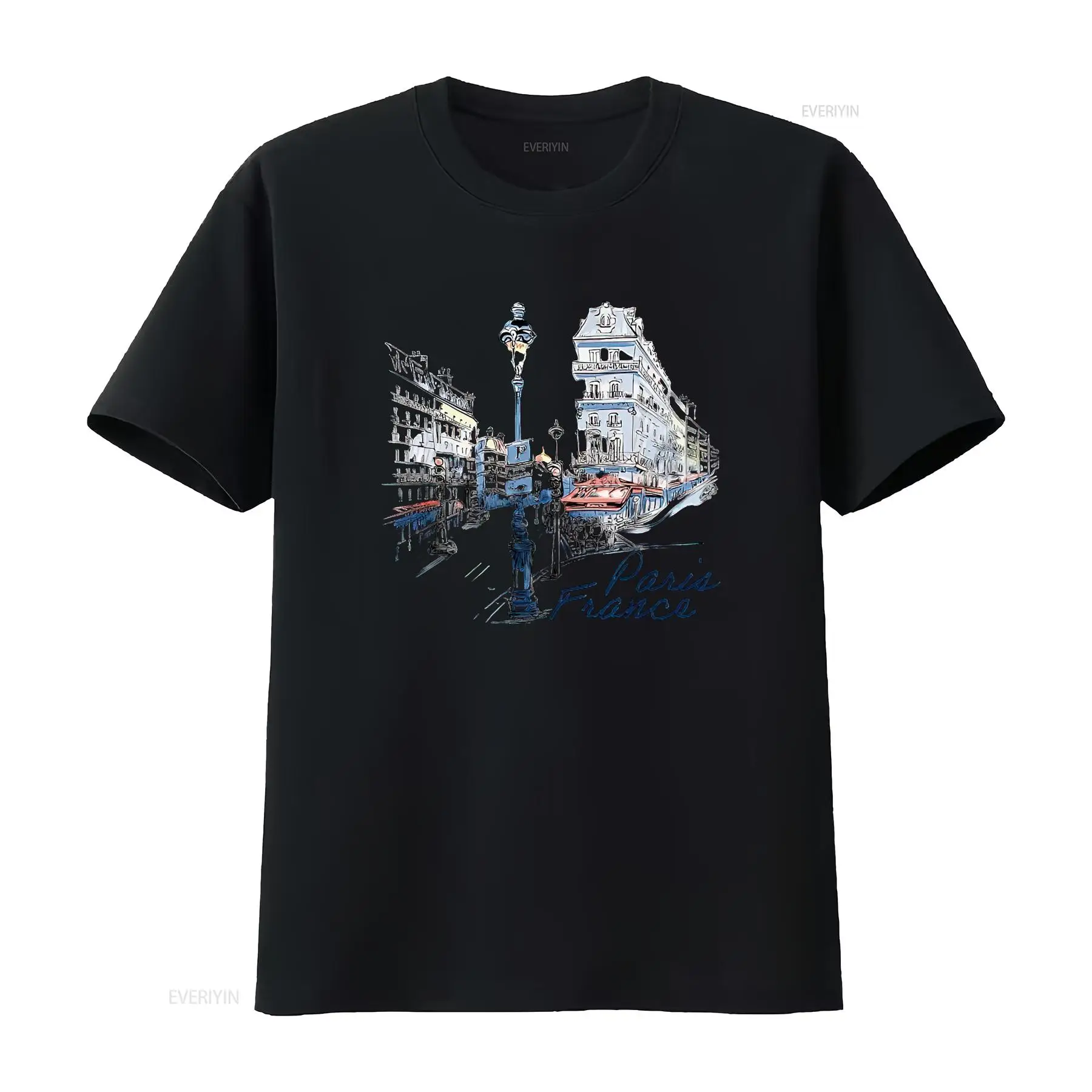 Street Fashion In Paris - เสื้อยืดลายวินเทจสไตล์ปารีส ฝรั่งเศส สีขาว ไซส์ใหญ่ สำหรับผู้หญิง ผ้าเนื้อนุ่ม