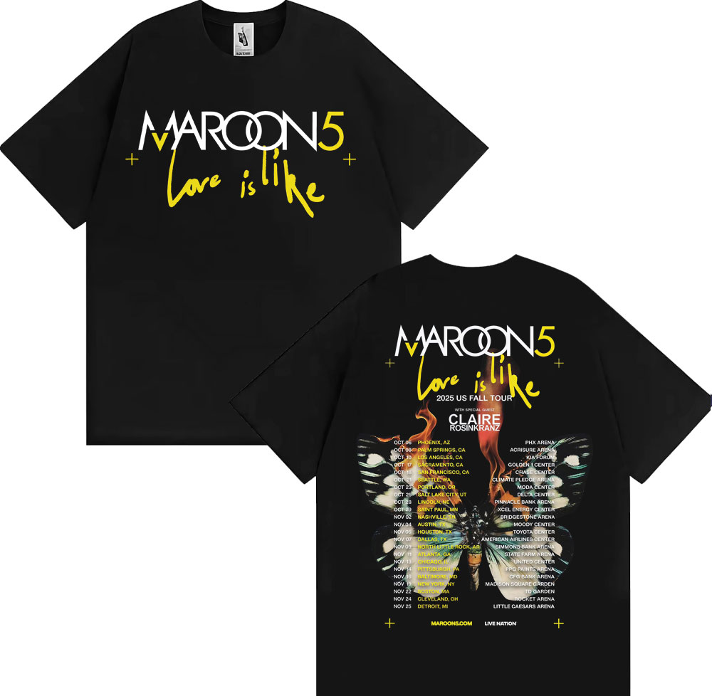 Street Fashion Fall 2025 - เสื้อยืดวง Maroon 5 รุ่น Love Is