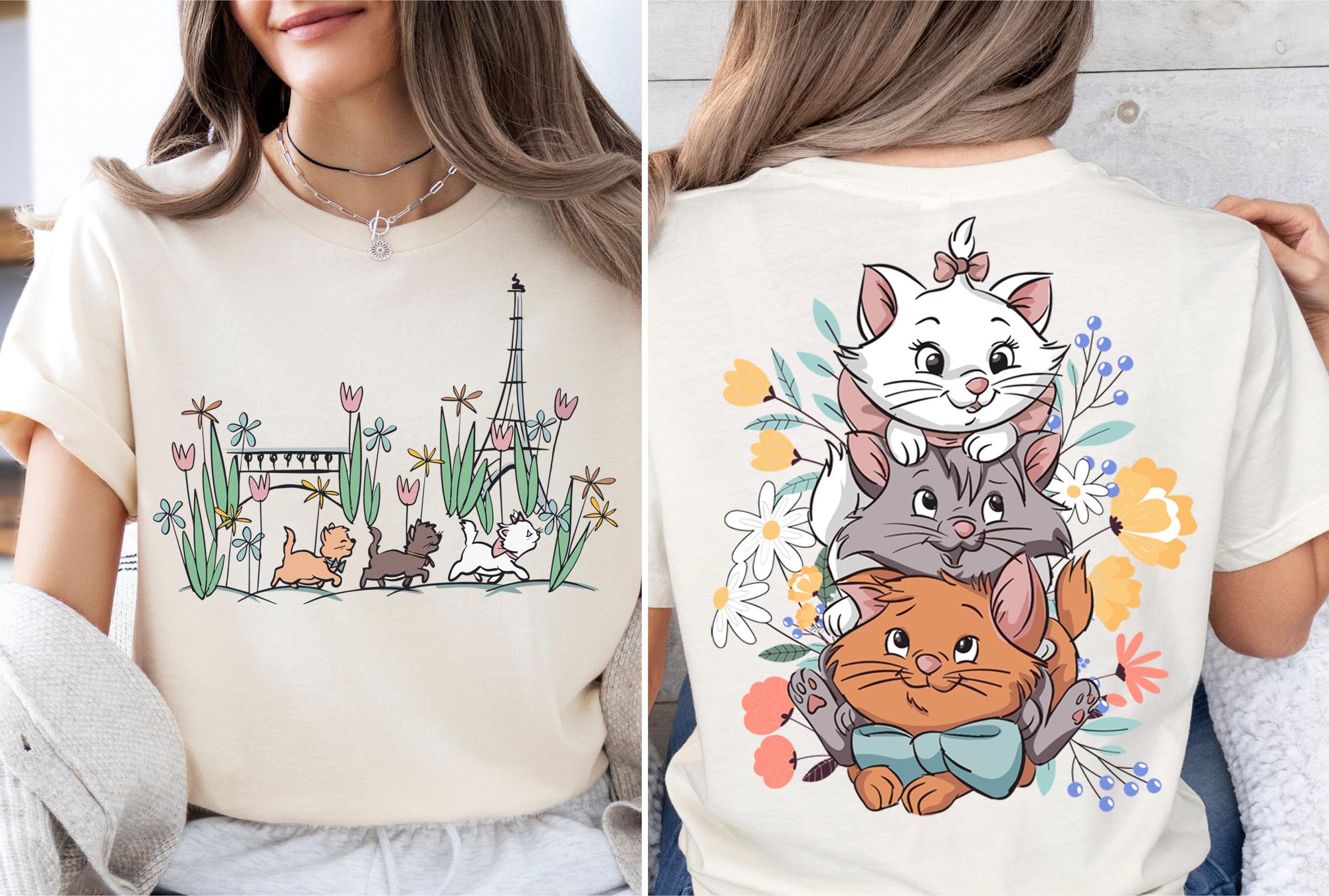 Italy Fashion Street - เสื้อยืดลายการ์ตูนฤดูร้อนสำหรับผู้หญิง ลาย The Aristocats ลายมารี ทูลูส