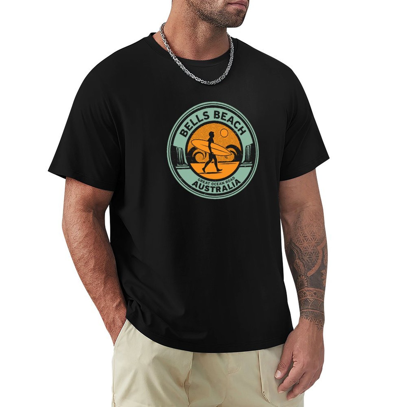 Street Fashion Australia - เสื้อยืดแฟชั่นสตรีทลำลอง Bells Beach, ออสเตรเลีย
