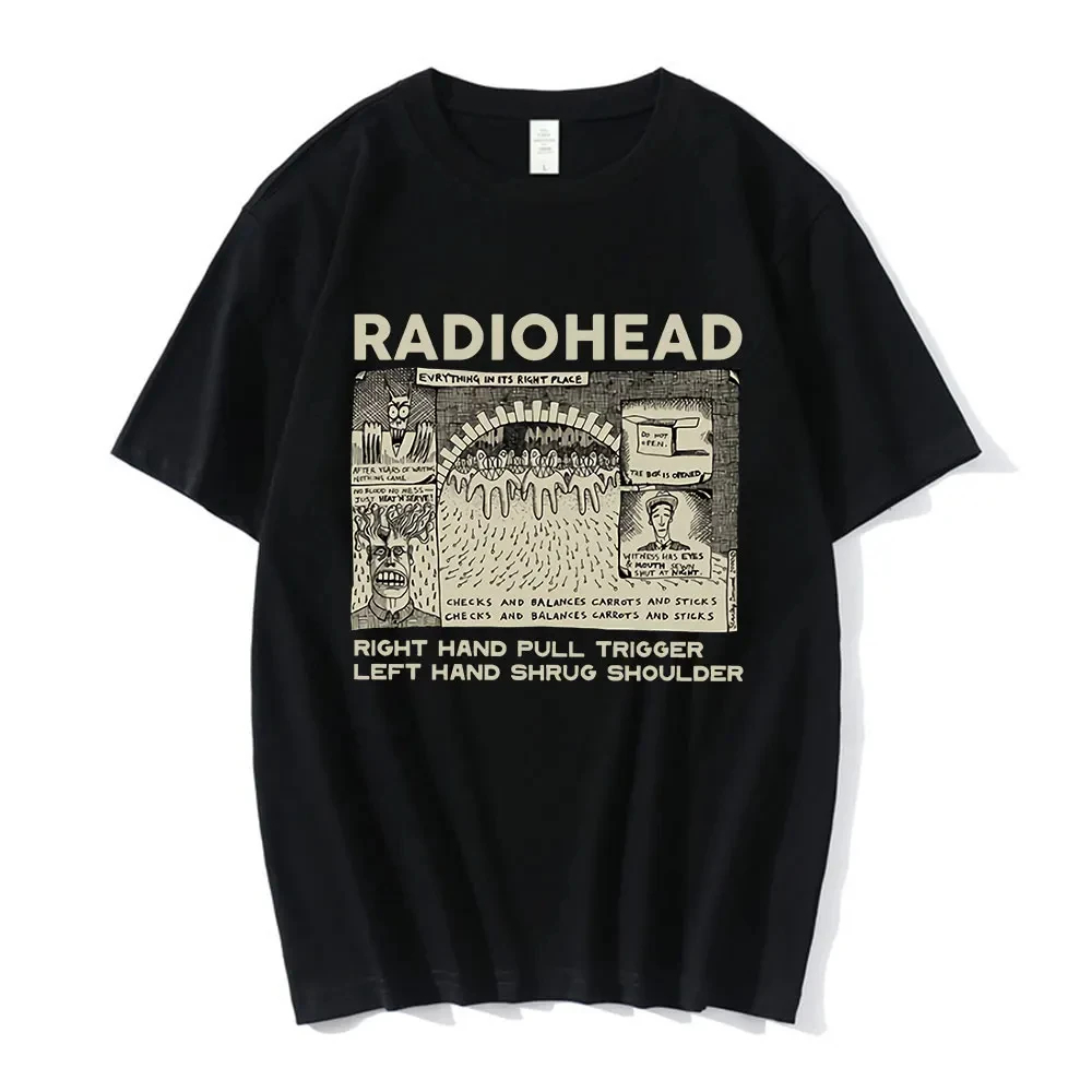 Street Fashion For Boy - เสื้อยืดวินเทจคลาสสิค Radiohead สำหรับผู้ชาย เสื้อยืดทัวร์อเมริกาเหนือ สไตล์ร็อก สำหรับผู้หญิง