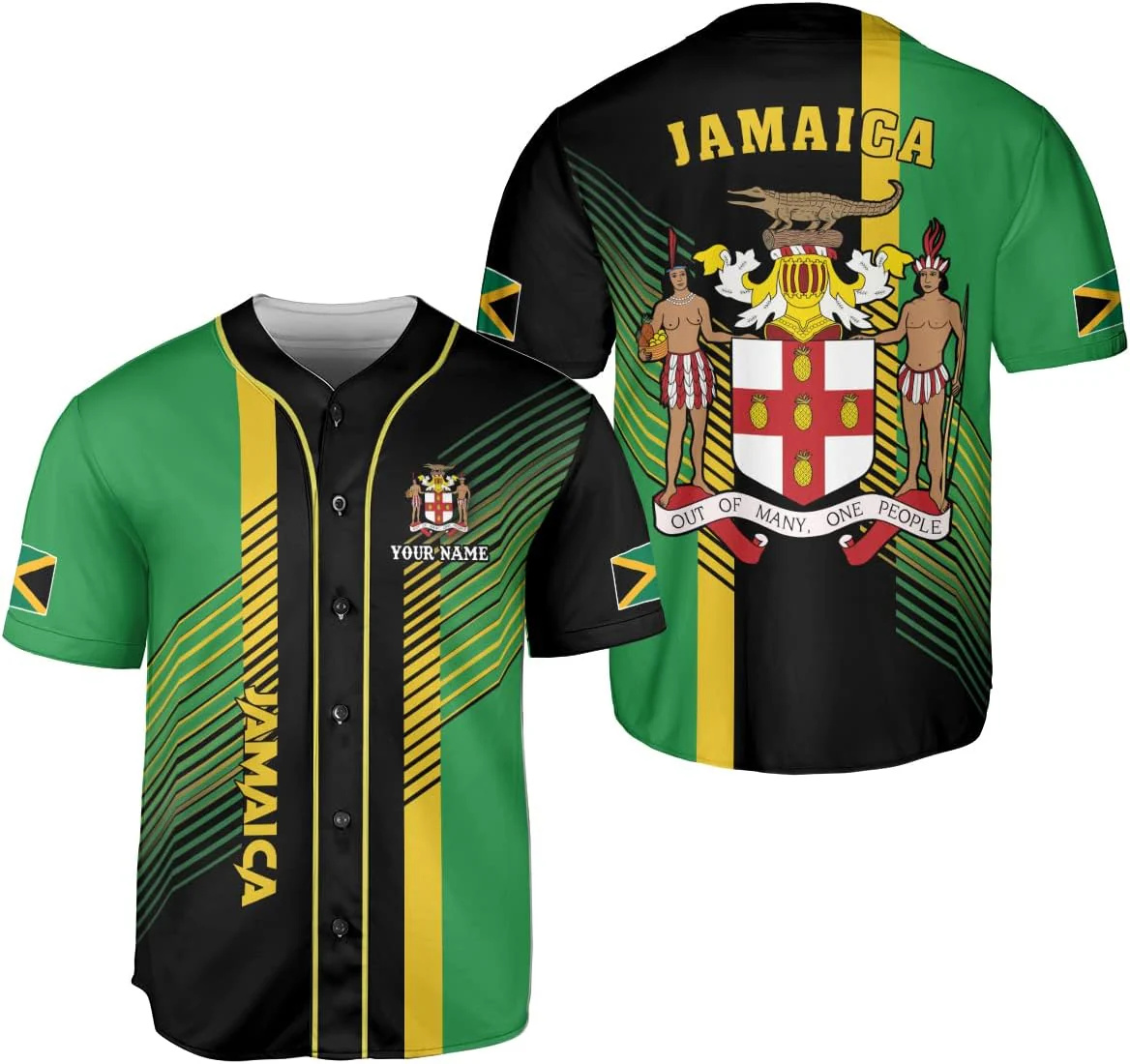 ชื่อส่วนบุคคลจาเมกา ดีไซน์ลายพ - Street Fashion Jersey บทวิจารณ์และราคา