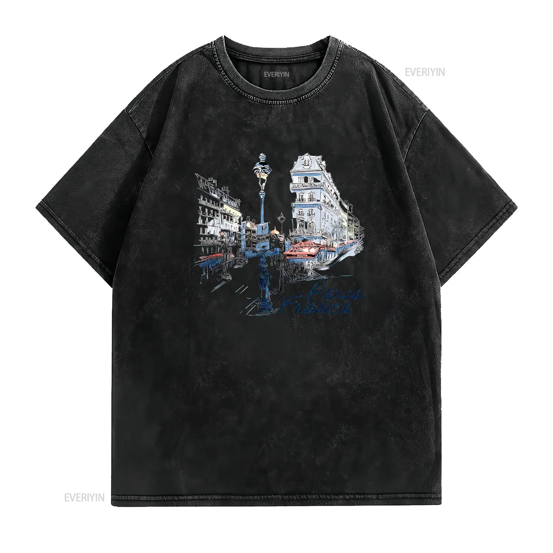 เสื้อยืดลายวินเทจสไตล์ปารีส ฝร - Street Fashion In Paris บทวิจารณ์และราคา