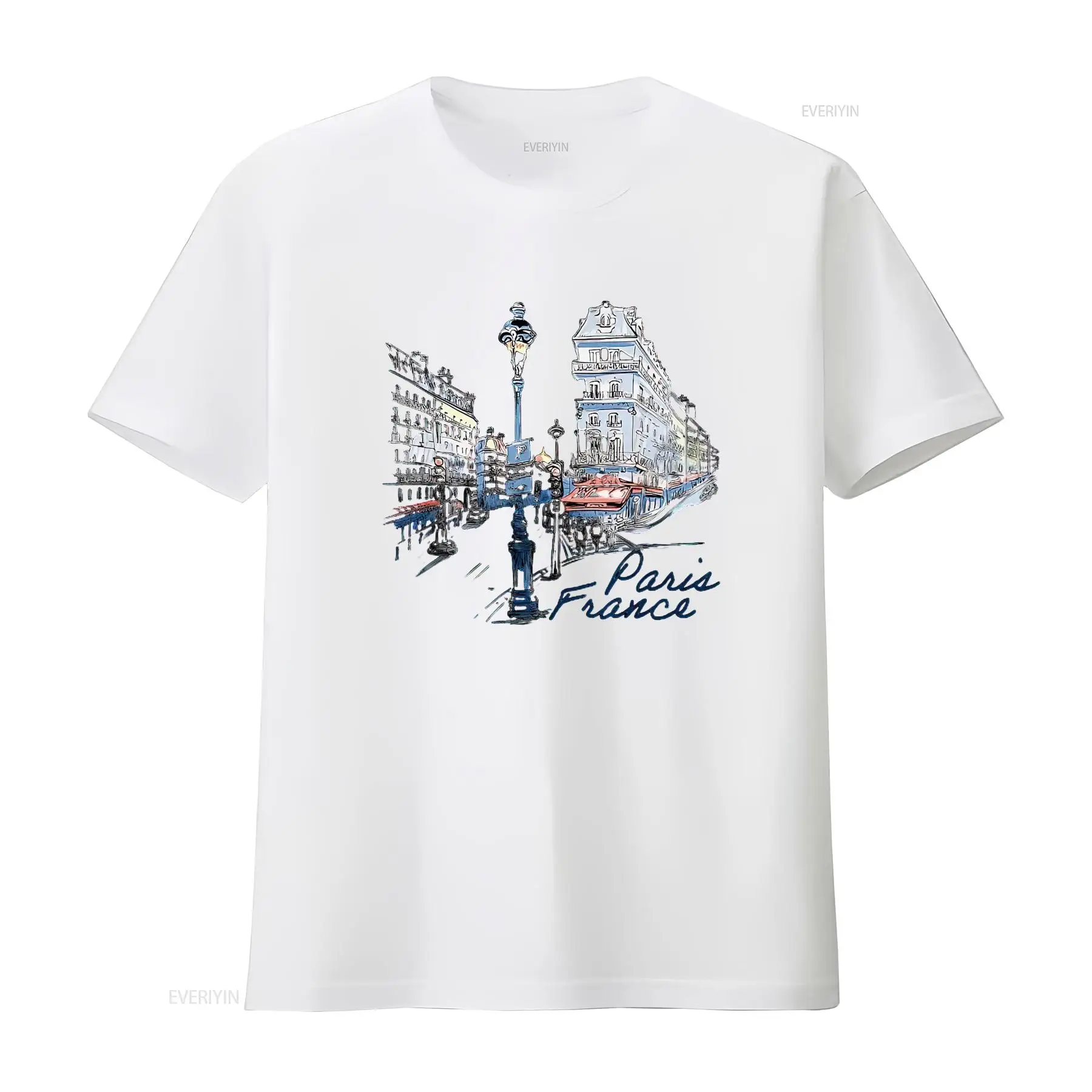 เสื้อยืดลายวินเทจสไตล์ปารีส ฝร - Street Fashion In Paris บทวิจารณ์และราคา