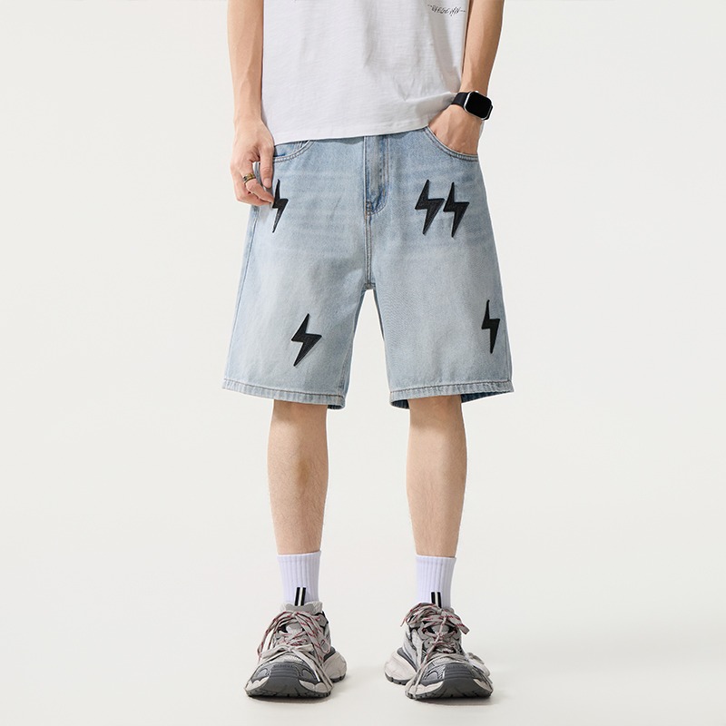 กางเกงขาสั้นเดนิมทรงหลวมสไตล์อ - Street Fashion American บทวิจารณ์และราคา