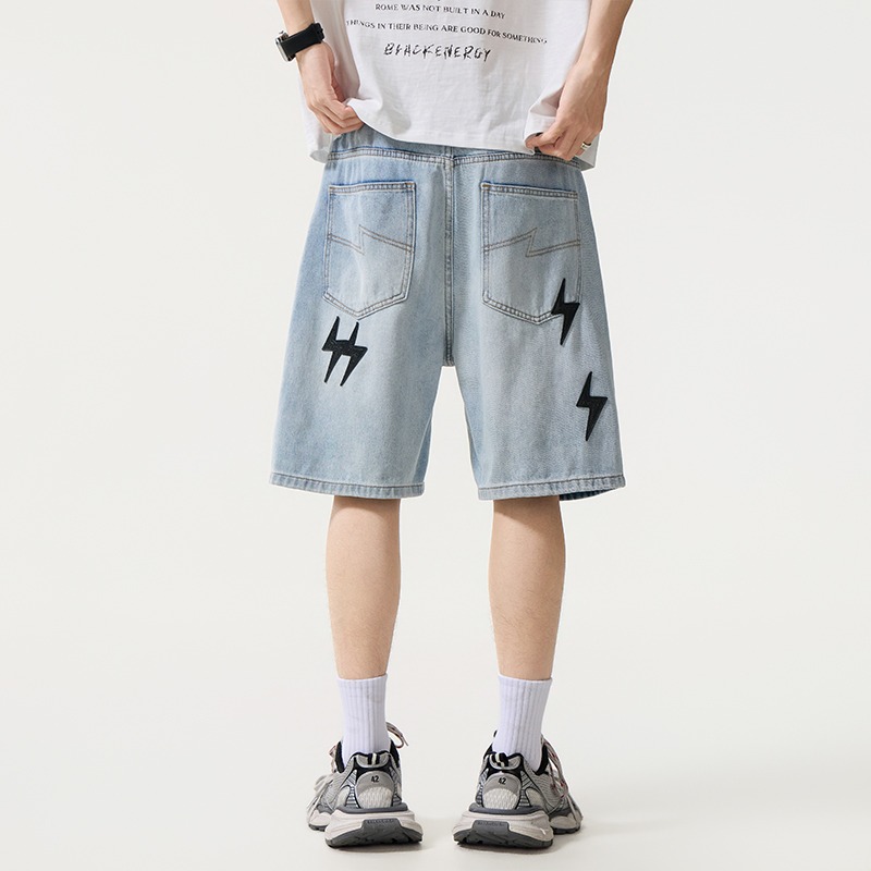 กางเกงขาสั้นเดนิมทรงหลวมสไตล์อ - Street Fashion American บทวิจารณ์และราคา