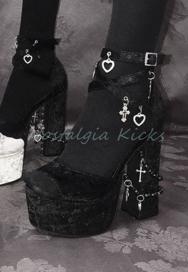 รองเท้าส้นสูงแบบแพลตฟอร์มกำมะห - Street Fashion Punk บทวิจารณ์และราคา
