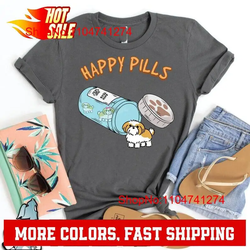 Shih Tzu Happy Pills T เสื้อสุ - Street Fashion Mood บทวิจารณ์และราคา