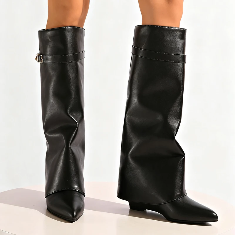 รองเท้าบูทหุ้มข้อหนัง PU สีดำส - Street Fashion Punk บทวิจารณ์และราคา