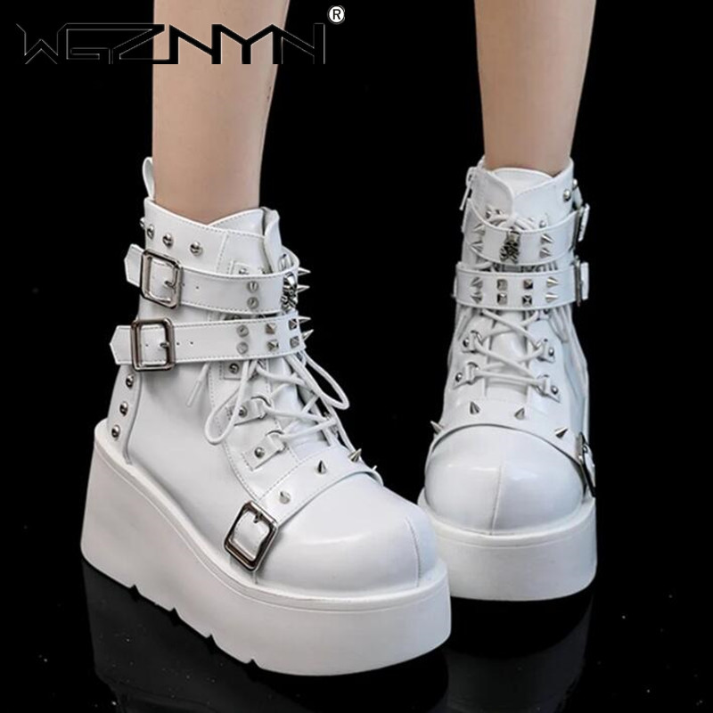 รองเท้าบูทส้นสูงส้นเตารีดใหม่ส - Street Fashion Punk บทวิจารณ์และราคา