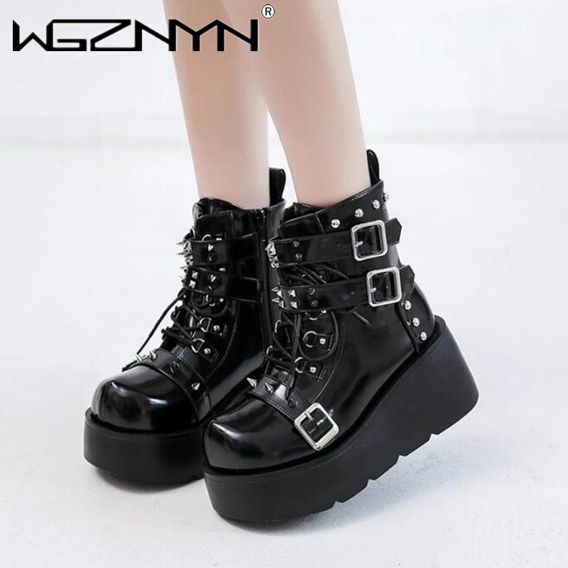 รองเท้าบูทส้นสูงส้นเตารีดใหม่ส - Street Fashion Punk บทวิจารณ์และราคา