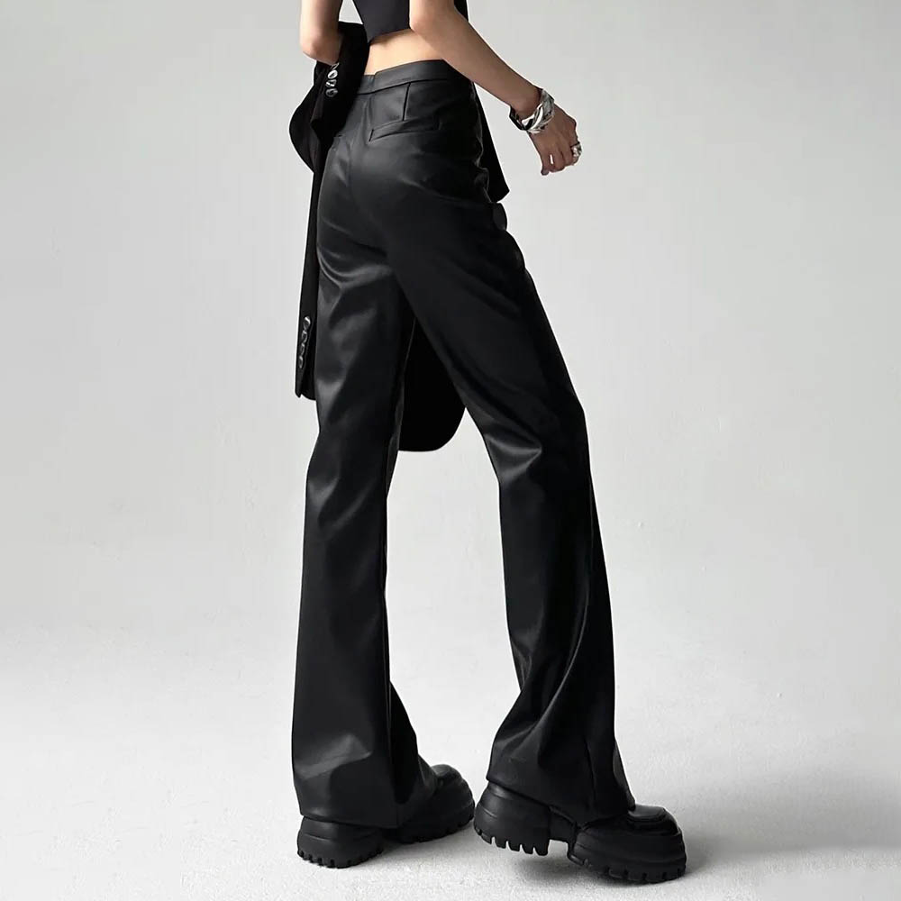 กางเกงหนัง PU สีพื้นสำหรับผู้ช - Street Fashion American บทวิจารณ์และราคา