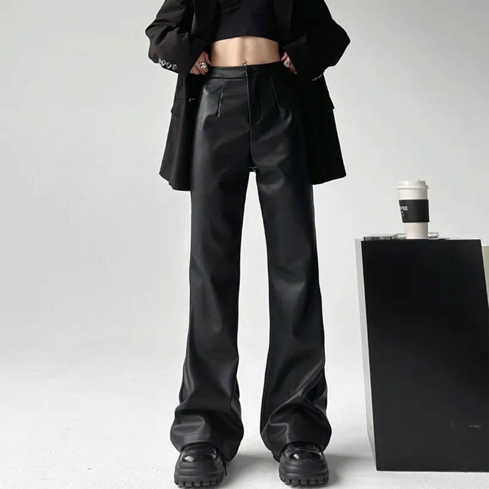 กางเกงหนัง PU สีพื้นสำหรับผู้ช - Street Fashion American บทวิจารณ์และราคา