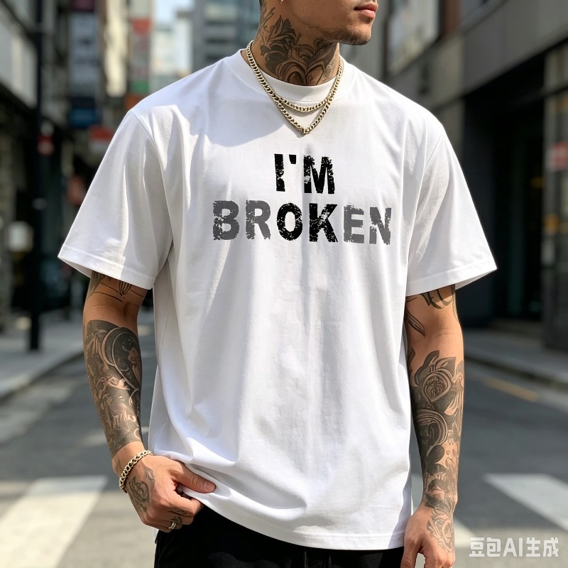 เสื้อยืดผู้ชายลาย Distressed Q - Street Style Fashion Quotes บทวิจารณ์และราคา
