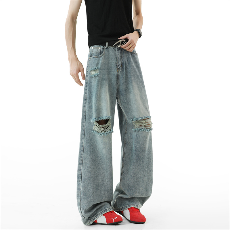 กางเกงยีนส์ขาดๆ ผู้ชาย 2025 ฤด - Street Fashion Fall 2025 บทวิจารณ์และราคา