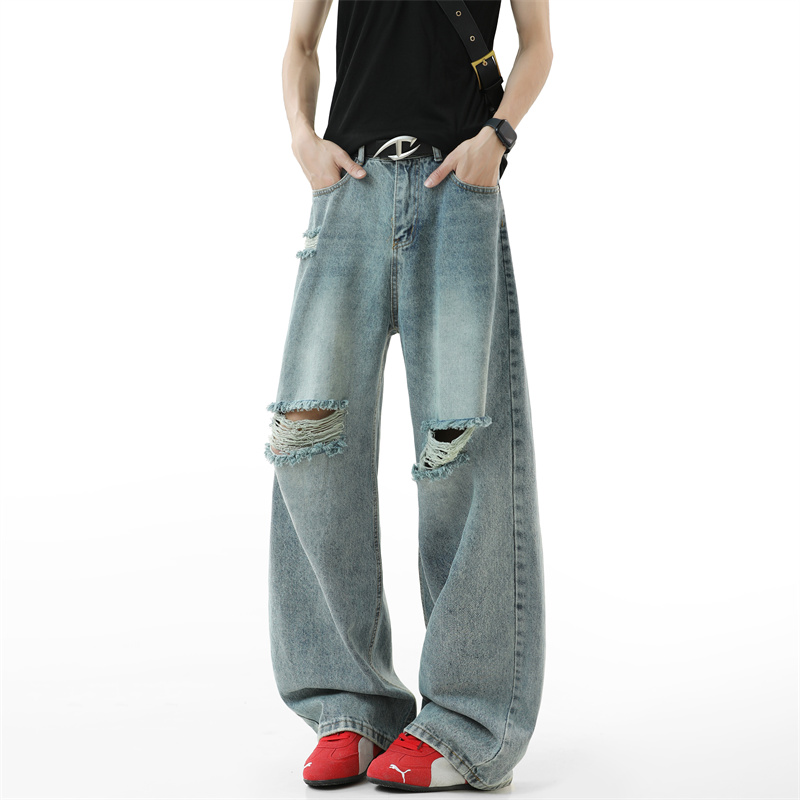 กางเกงยีนส์ขาดๆ ผู้ชาย 2025 ฤด - Street Fashion Fall 2025 บทวิจารณ์และราคา