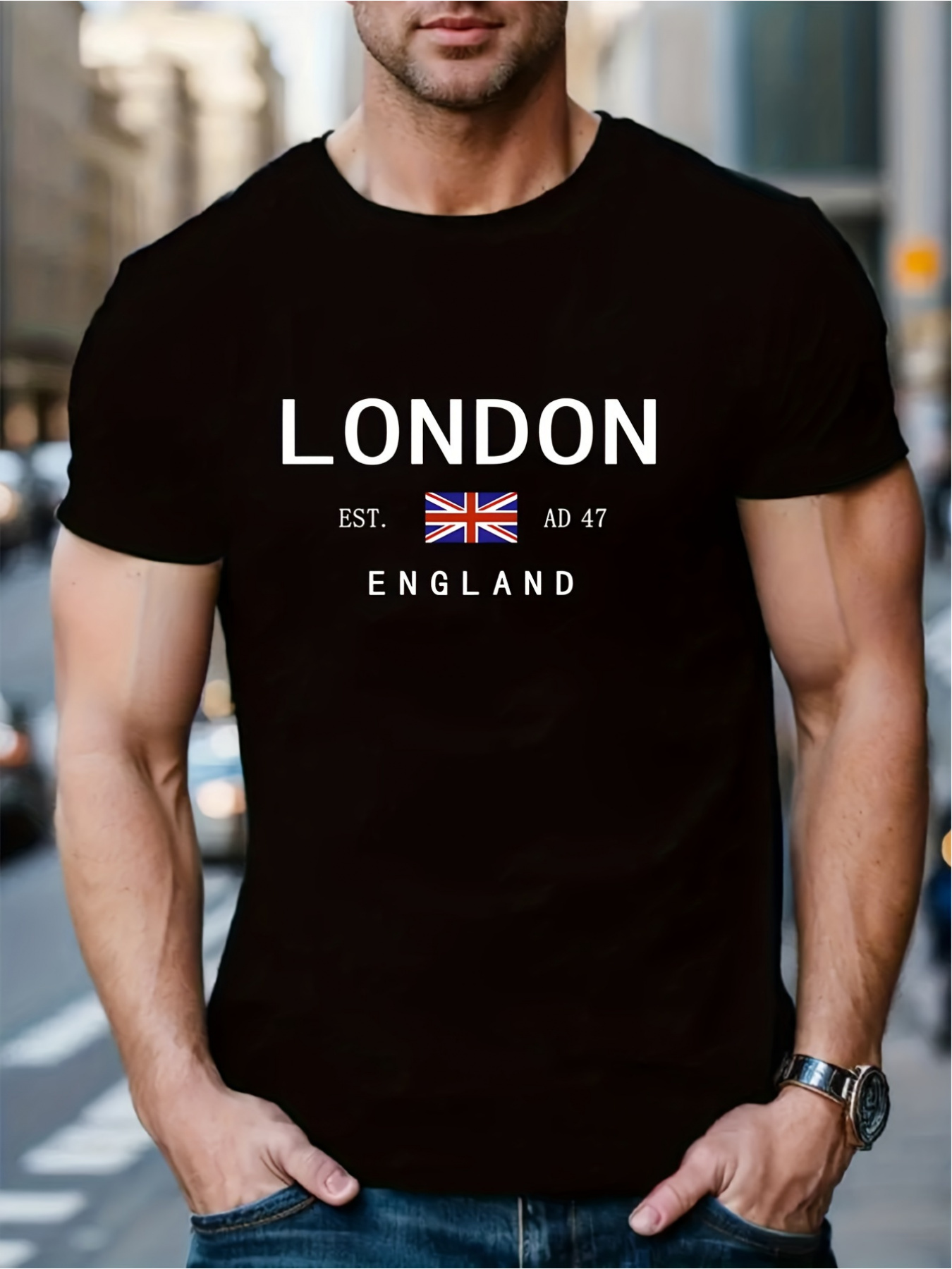 เสื้อยืดพิมพ์ลายลอนดอน อังกฤษ  - Street Fashion In London บทวิจารณ์และราคา