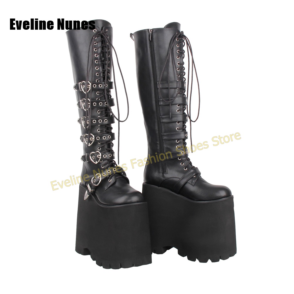 รองเท้าบูทแพลตฟอร์มสูงสไตล์โกธ - Street Fashion Punk บทวิจารณ์และราคา