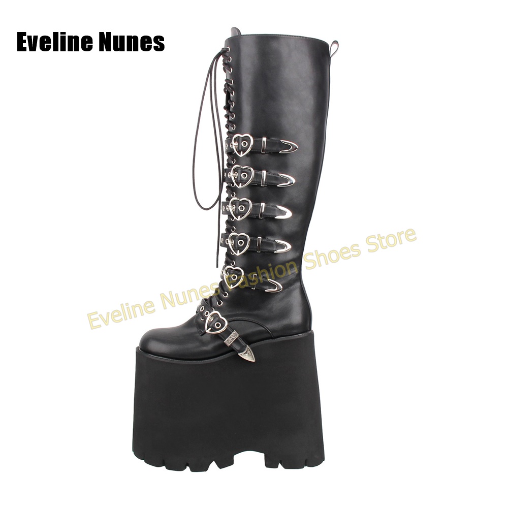 รองเท้าบูทแพลตฟอร์มสูงสไตล์โกธ - Street Fashion Punk บทวิจารณ์และราคา