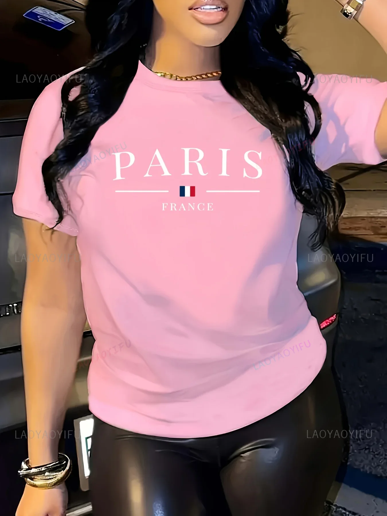 เสื้อยืดคอกลมแขนสั้นพิมพ์ลายปา - Street Fashion In Paris บทวิจารณ์และราคา