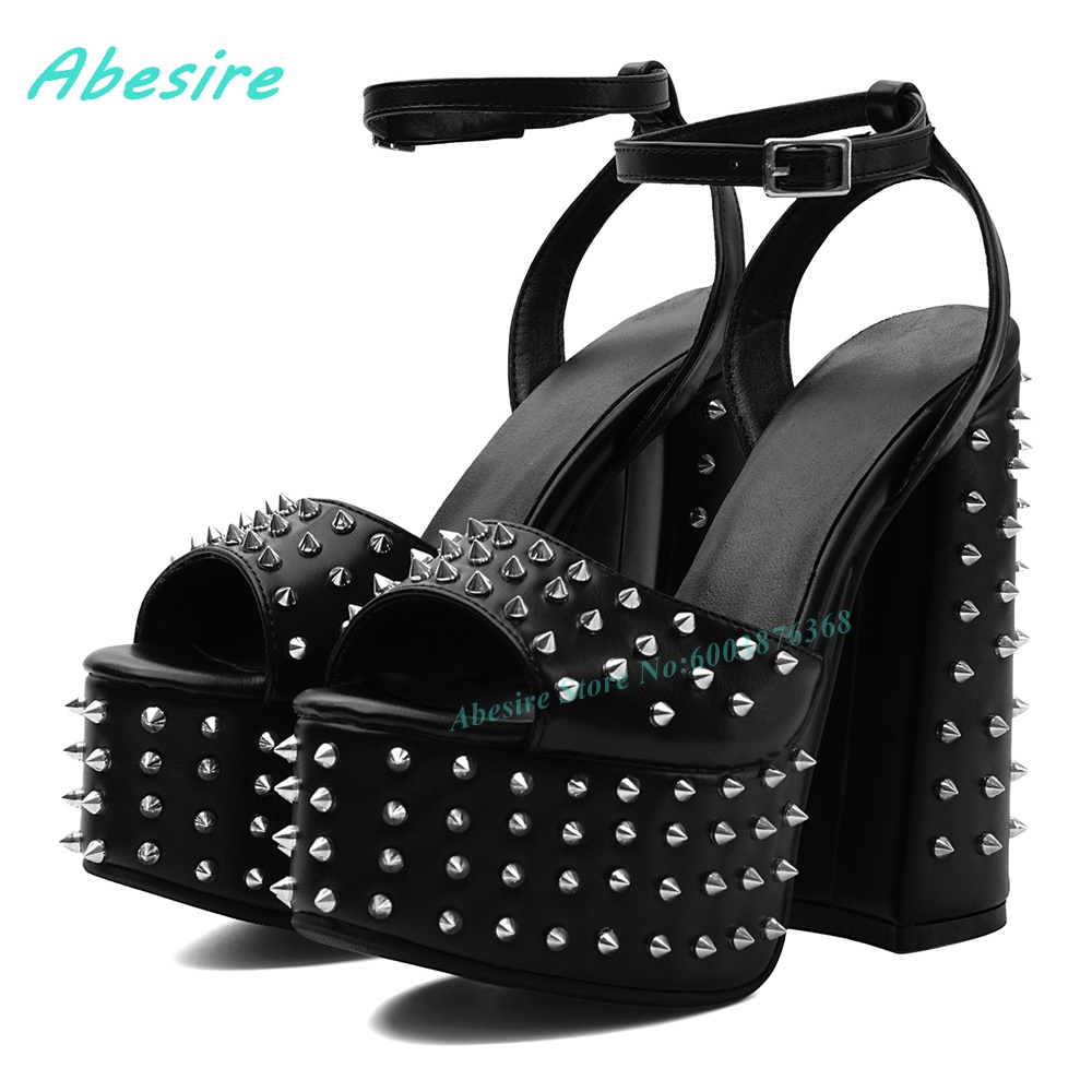 รองเท้าส้นตึกแบบรัดข้อเท้า สไต - Street Fashion Punk บทวิจารณ์และราคา