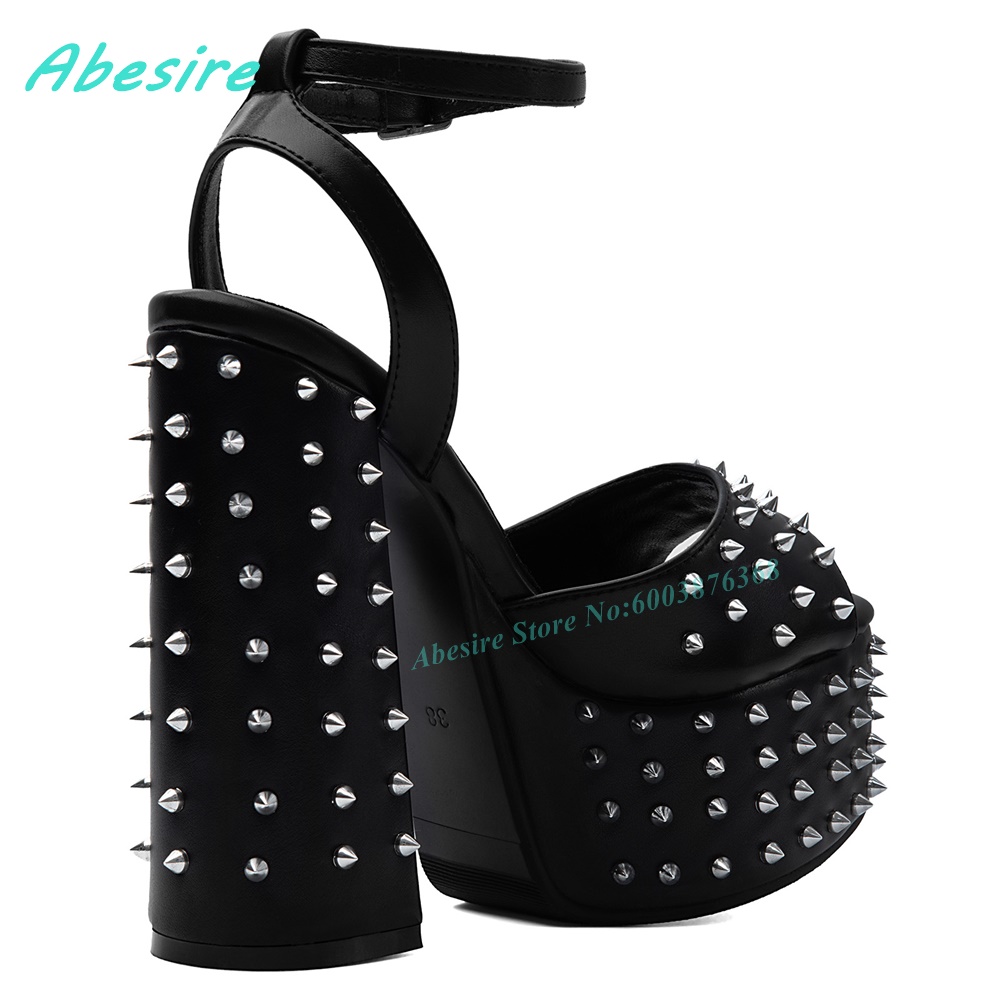 รองเท้าส้นตึกแบบรัดข้อเท้า สไต - Street Fashion Punk บทวิจารณ์และราคา