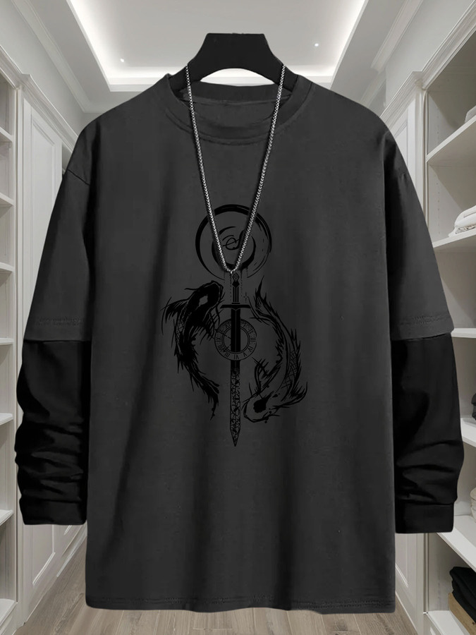 เสื้อยืดแขนยาวลายปลาหยินหยาง 2 - Italy Fashion Street บทวิจารณ์และราคา