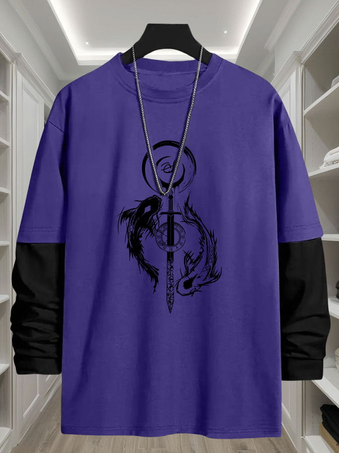 เสื้อยืดแขนยาวลายปลาหยินหยาง 2 - Italy Fashion Street บทวิจารณ์และราคา