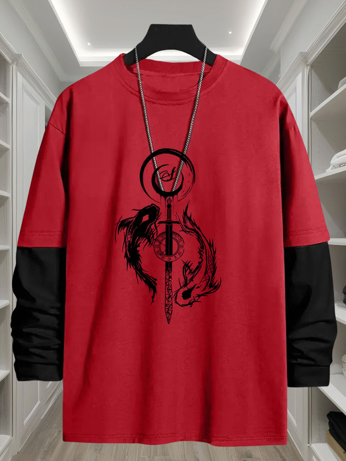 เสื้อยืดแขนยาวลายปลาหยินหยาง 2 - Italy Fashion Street บทวิจารณ์และราคา