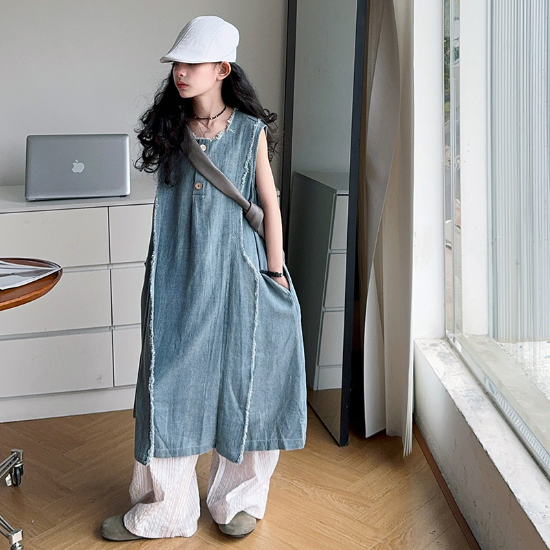 สไตล์หลวมเด็กหรูหราฤดูร้อน DEN - Street Fashion Kids บทวิจารณ์และราคา