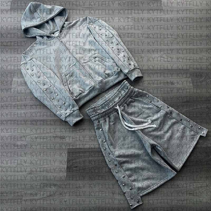 เสื้อฮู้ดซิปประดับคริสตัลสีเทา - Street Fashion Fall 2025 บทวิจารณ์และราคา