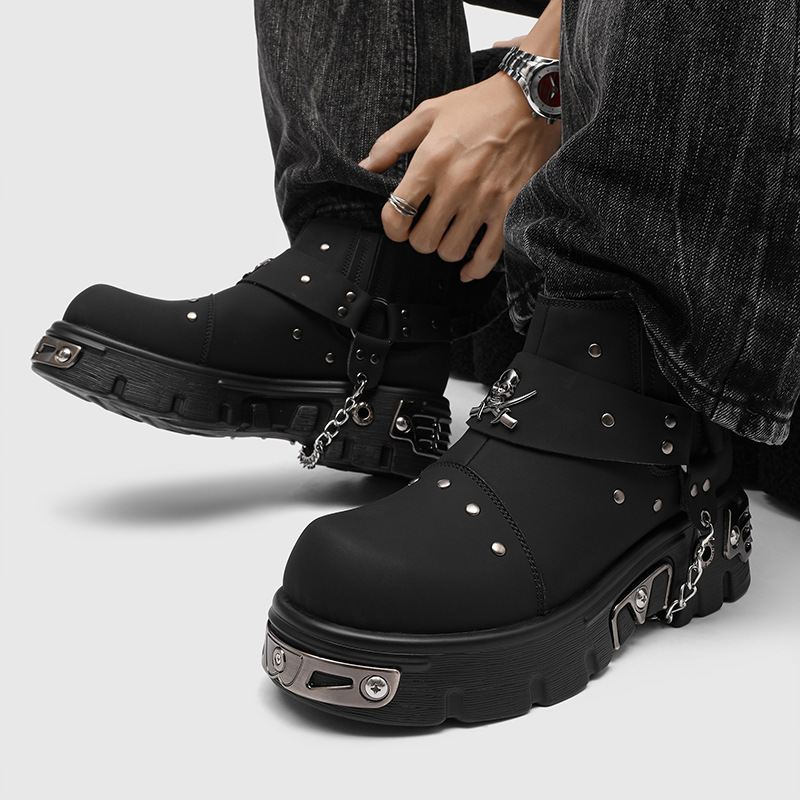 รองเท้าบูทมอเตอร์ไซค์สไตล์ร็อค - Street Fashion Punk บทวิจารณ์และราคา