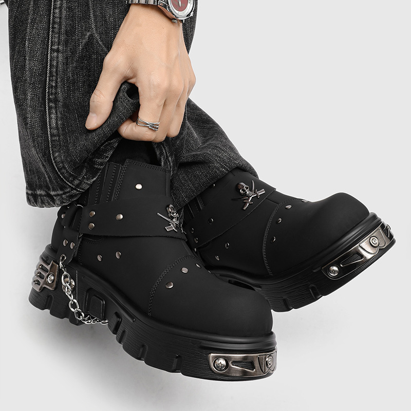 รองเท้าบูทมอเตอร์ไซค์สไตล์ร็อค - Street Fashion Punk บทวิจารณ์และราคา