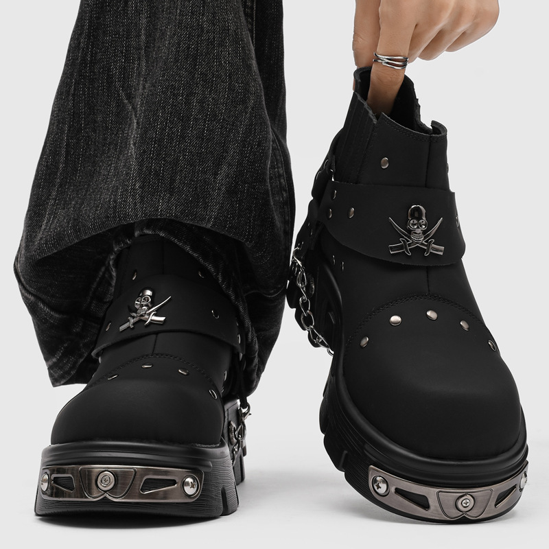 รองเท้าบูทมอเตอร์ไซค์สไตล์ร็อค - Street Fashion Punk บทวิจารณ์และราคา