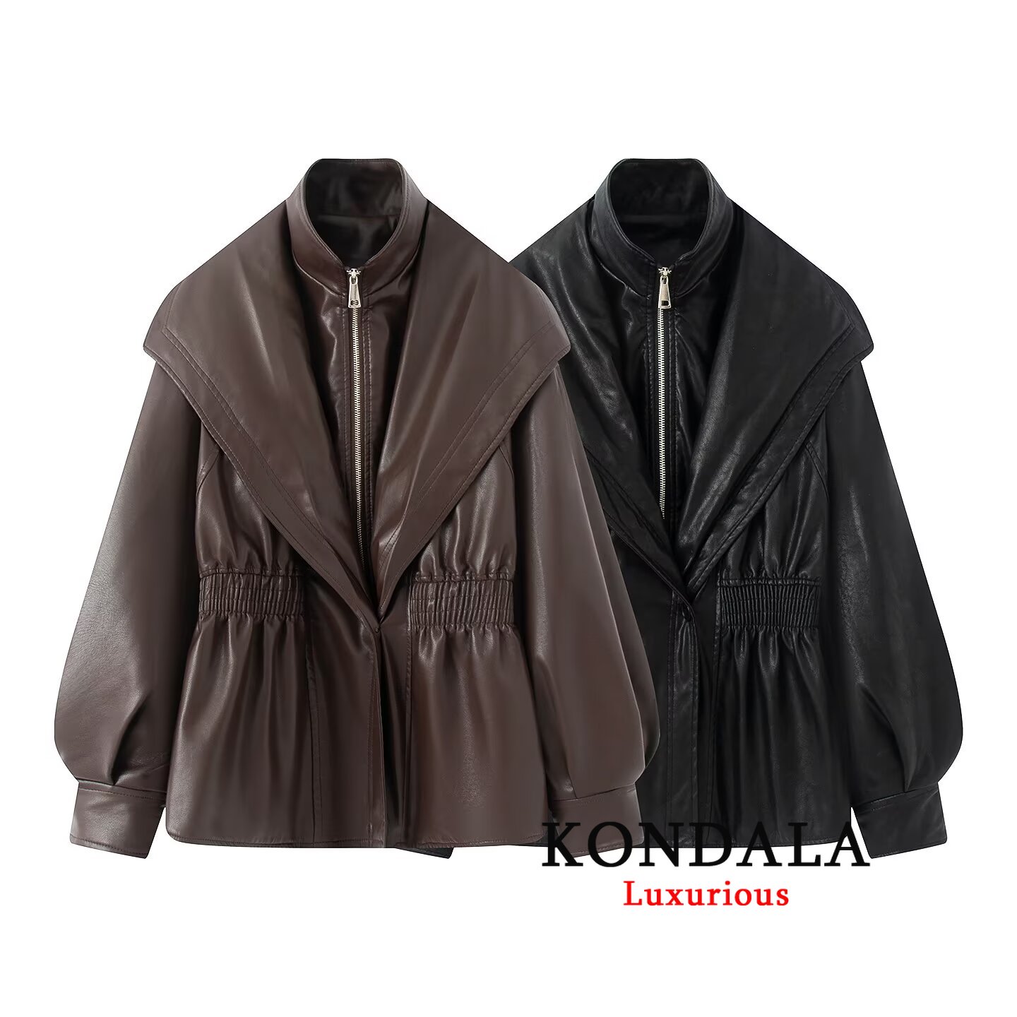 เสื้อแจ็คเก็ตหนัง PU ทรงหลวมสไ - Street Fashion Fall 2025 บทวิจารณ์และราคา